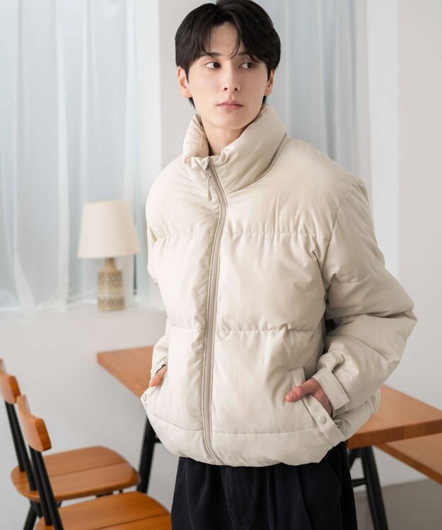 WEGO 【ユニセックス着用ITEM】パデッドブルゾン ライトベージュ