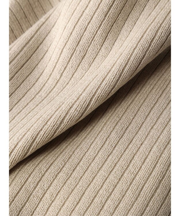 Green Parks ＺＩＰ付きリブニットベスト Beige