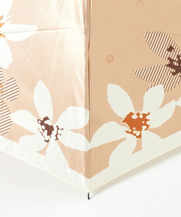 MOONBAT mila schon 折りたたみ傘 フラワーサテンプリント ベージュ