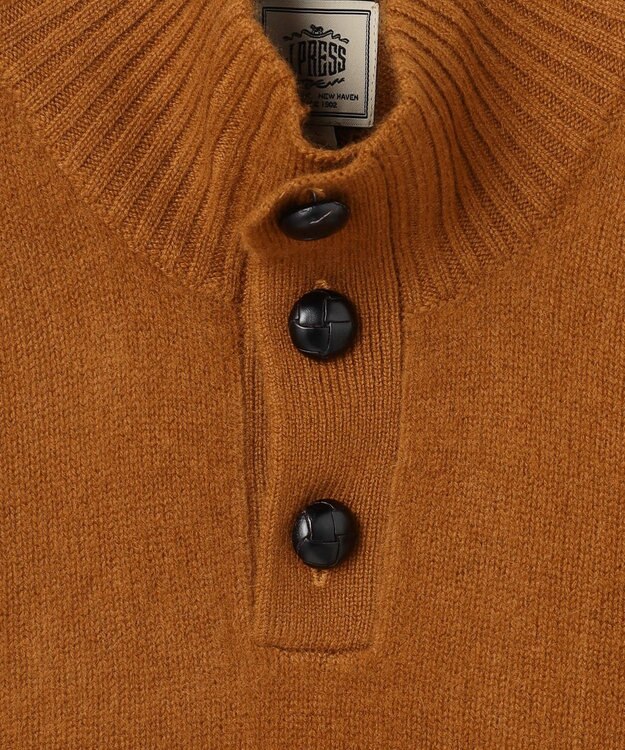 J.PRESS MEN 【カシミア100%使用】カシミヤリブモックネック ニット ブラウン系