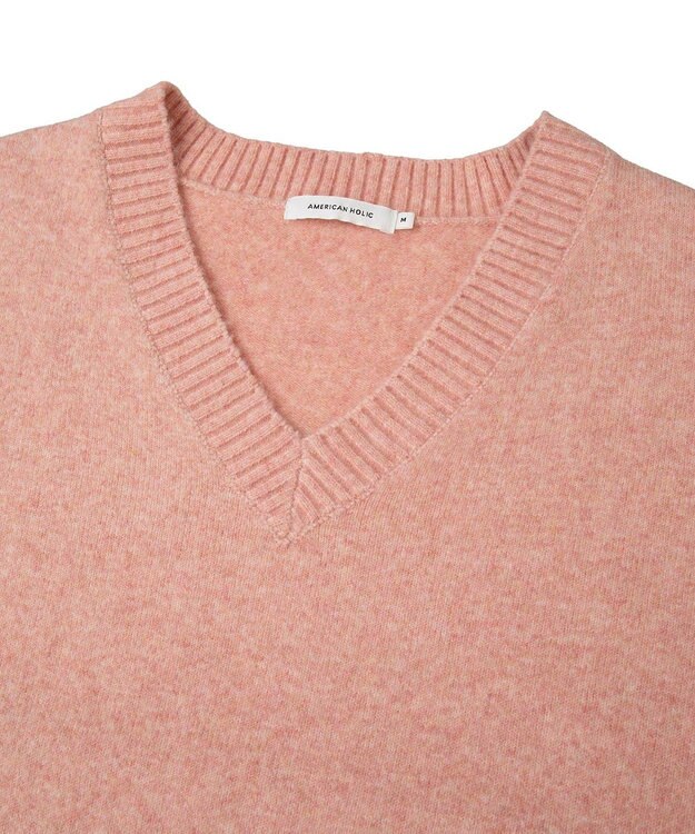 AMERICAN HOLIC ワイドリブVネックプルオーバー Pink