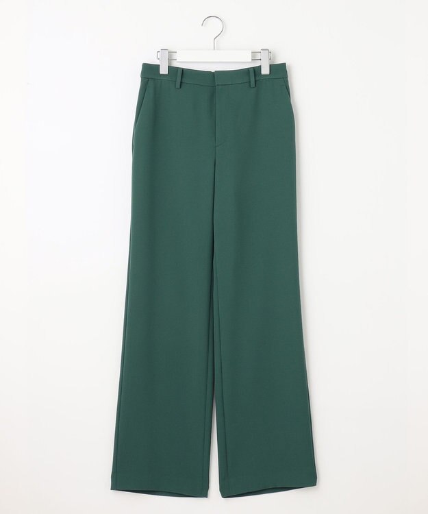 自由区 【洗える】2WAYダブルクロスストレート パンツ グリーン系