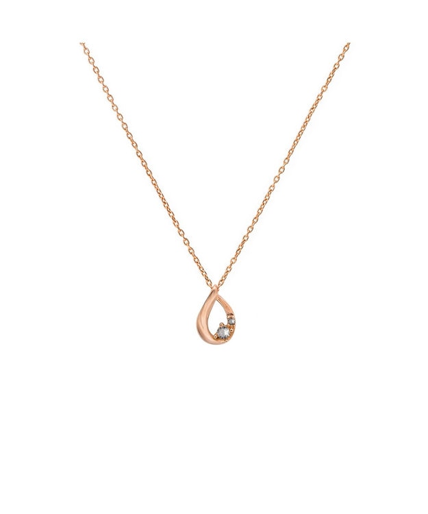 blancotokyo 【金属アレルギー対応】ドロップモチーフネックレス RUGIADA ピンクゴールド
