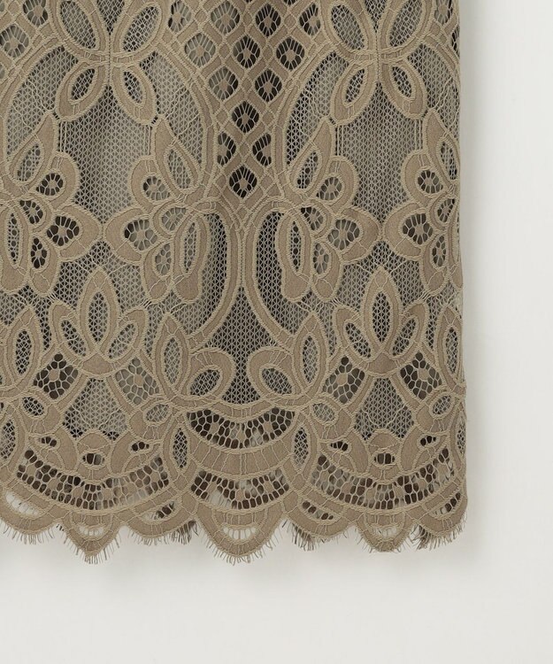 自由区 【SHIHOさん着用・こだわり素材・セットアップ対応】パネルレース スカート カーキ