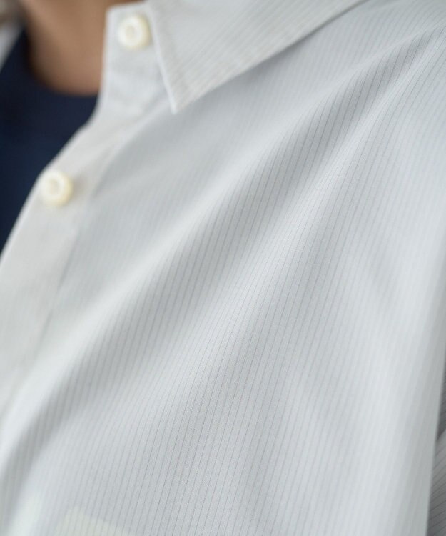 AMERICAN HOLIC イージーケアブロードシャツ Stripe White