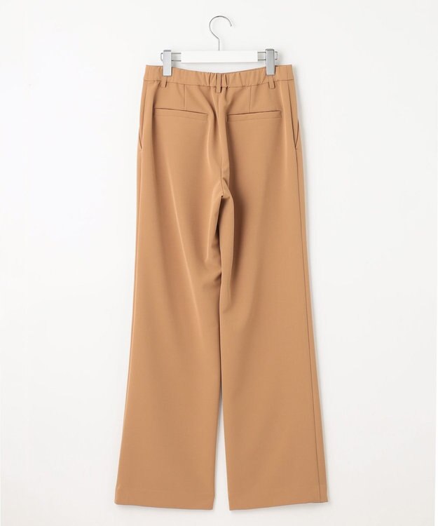 自由区 【洗える】2WAYダブルクロスストレート パンツ ブラウン系