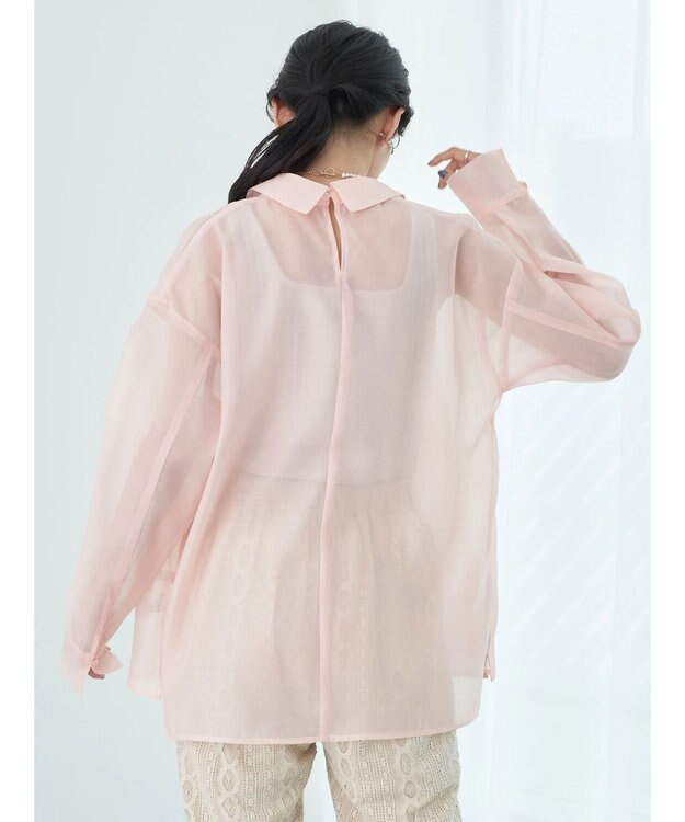 earth music&ecology オープンデザインシアーシャツ Orange