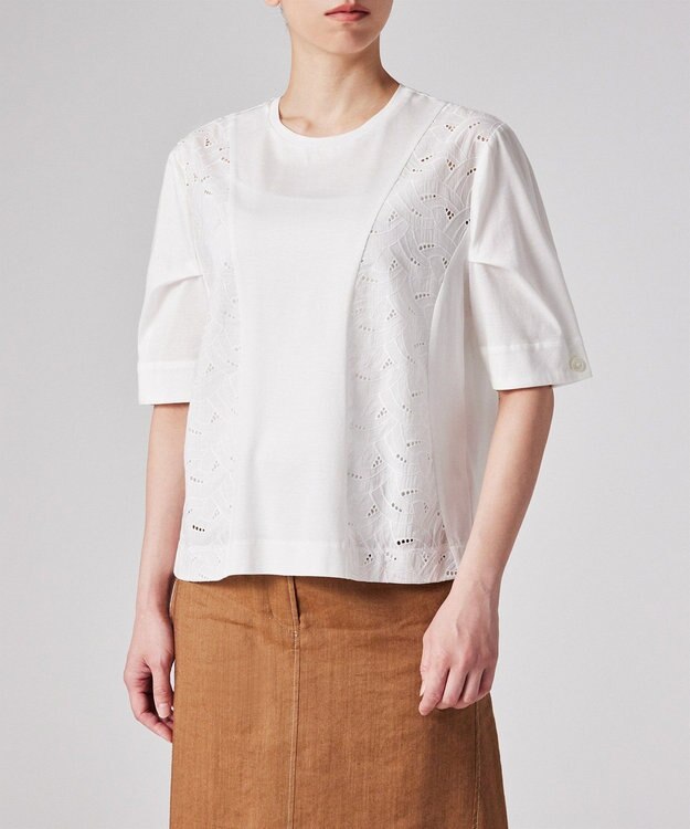 Paul Smith レース コンビ 半袖カットソー ホワイト