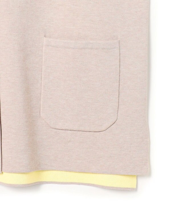 23区 【先行予約】バイカラーダブルフェイス ニット カーディガン ベージュ×イエロー