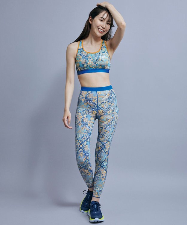 CW-X 【WOMEN】 CW-X 【CHUMS (チャムス)コラボ】 スポーツブラ スポーツゆれケアブラ 【スポーツ時のゆれからバストを守る】 ノンワイヤー トレーニング ジョギング レディース LNY120 /ワコール ブルー