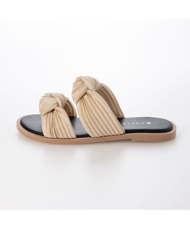 MODE ET JACOMO <carino>プリーツスポンジサンダル ベージュ