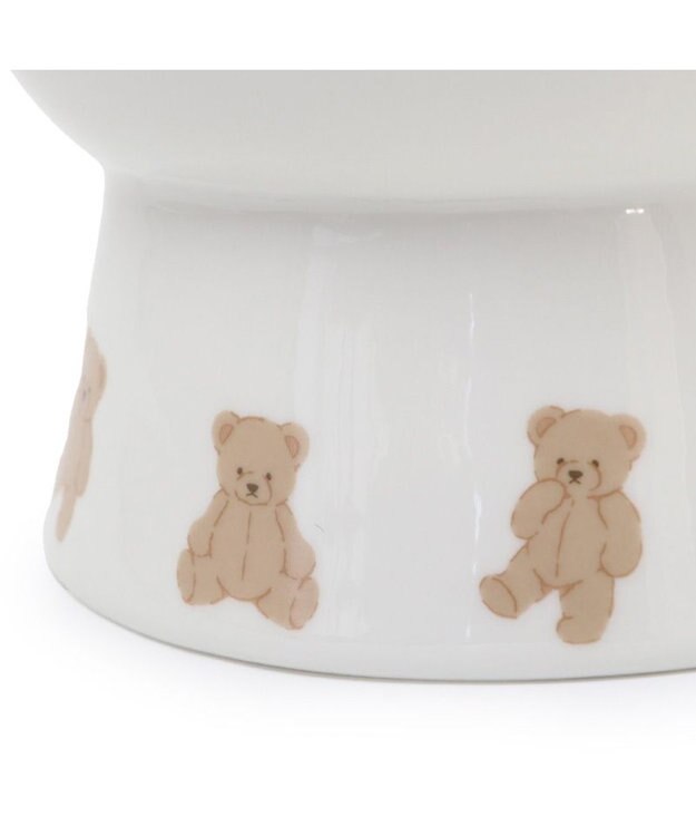 PET PARADISE ペットパラダイス 高さのある フードボウル 《テディ柄》 小型犬 オフホワイト
