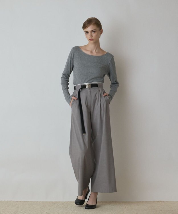 GRACE CONTINENTAL タックワイドパンツ グレー