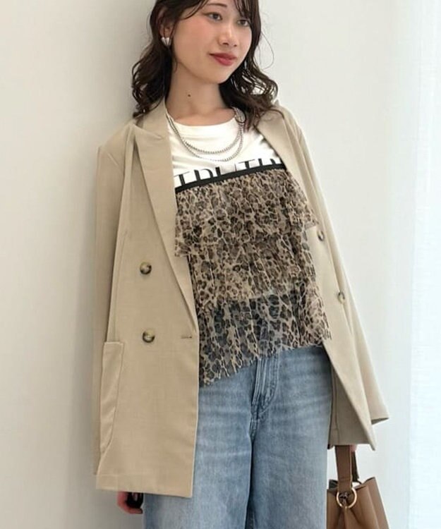 AMERICAN HOLIC ティアードチュールキャミソール Leopard