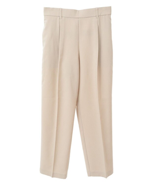 Green Parks きれいシルエット麻調パンツ（テーパード） Light Beige