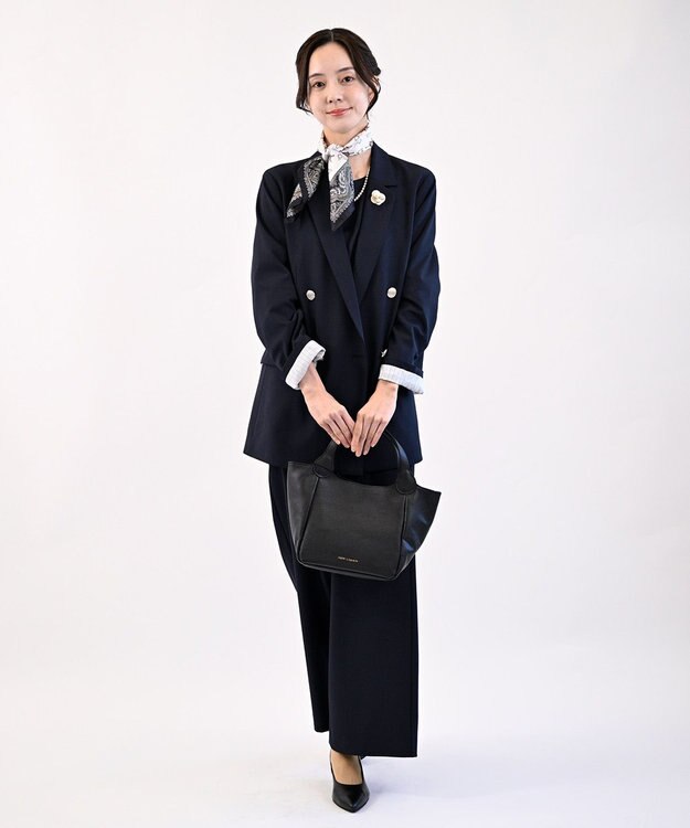 Hekhèr Le Style de Vie 【日本製/セレモニーにも】シュリンクレザー ハンドバッグ small ブラック