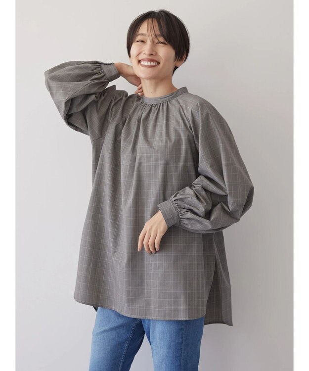 AMERICAN HOLIC ＳＥＴ　ボリュームスリーブシャツ＋ニットベスト Glen Check