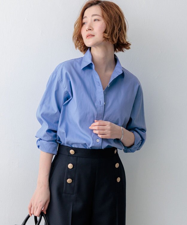 23区 L 【一部先行予約/VERY掲載】CANCLINI シャーティング ベーシックシャツ ブルー系