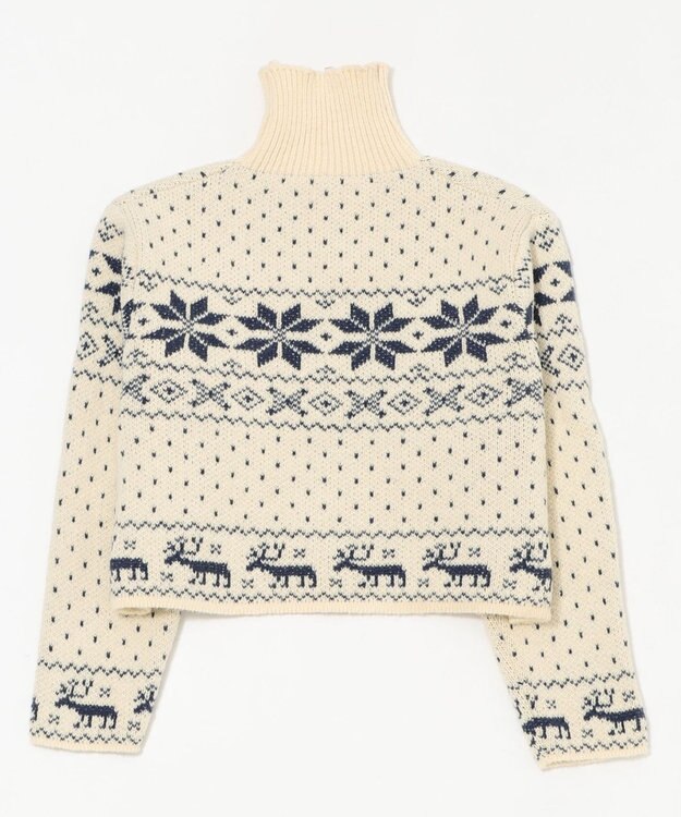 WEGO ユキガラダブルジップカーデ ホワイトアイボリー