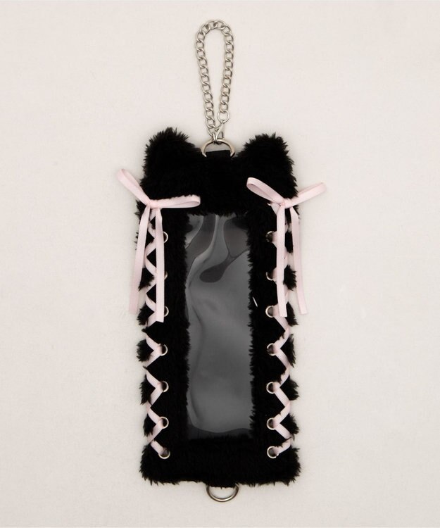 WEGO 【痛バ＆推し活グッズ】なりきりネコロングフォトケースキーホルダ－ ブラック