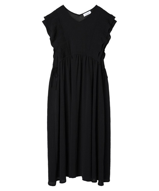 Green Parks ■ＥＳＣＡＲ　ピンタックフレアスリーブワンピース Black