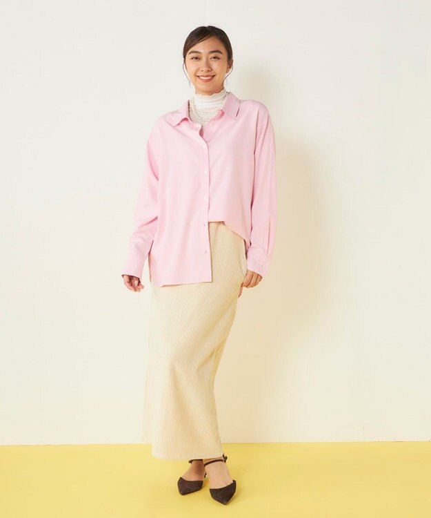 OP／FILA 【ocean pacific】デイリーオーバーサイズシャツ/UVカット ピンク