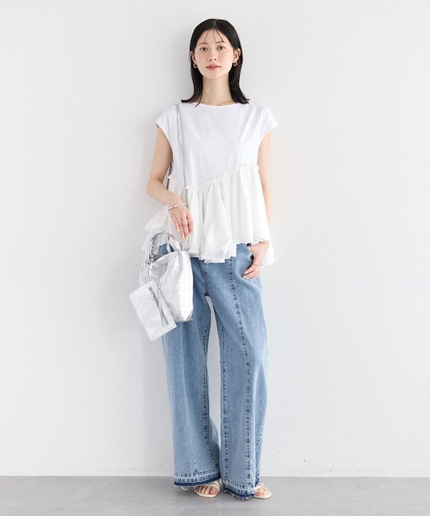 YECCA VECCA アシメペプラムカットソー Off White