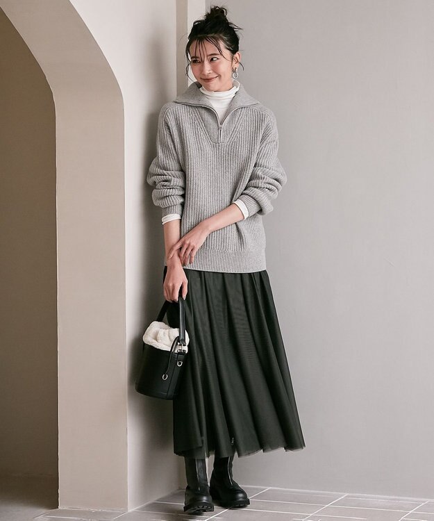 23区 【CLASSY.1月号掲載】スムージーコットン シアー ニット ホワイト系