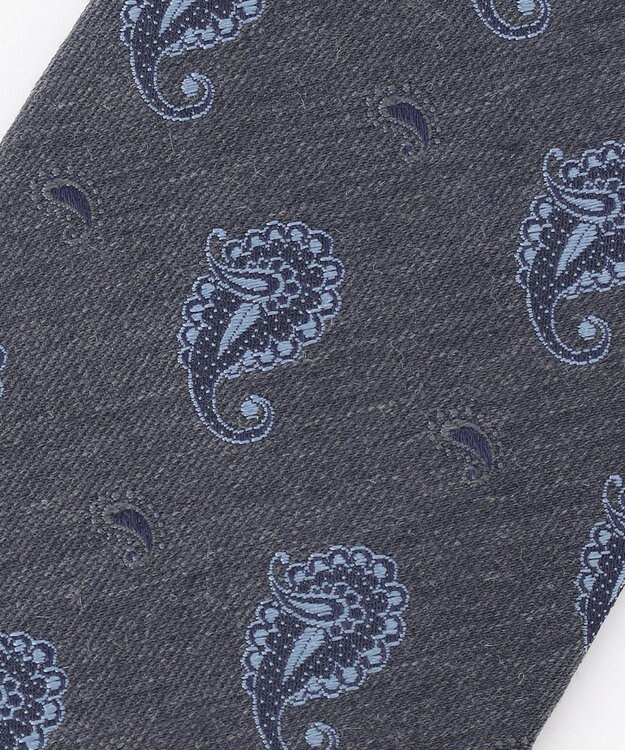 JOSEPH ABBOUD 【日本製】ペイズリーレジメンタル ネクタイ グレー系