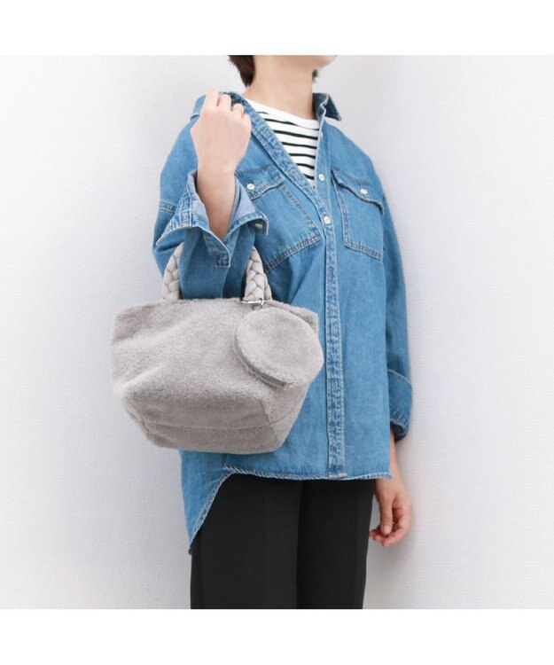 UNBILLION カシュカシュ cachecache / ブレイドハンドルボアミニトート GY