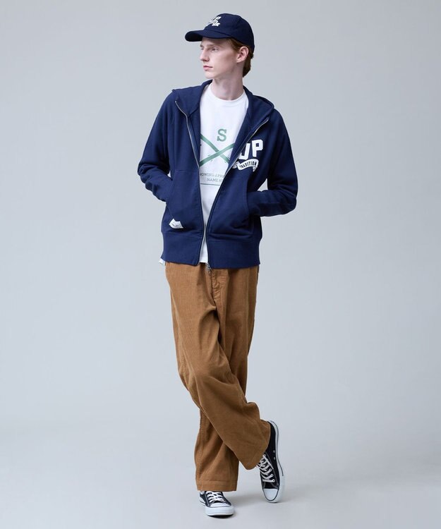 J.PRESS MEN 【NYUZELESS】ヘビーウェイト ジップアップ フーディ ネイビー系