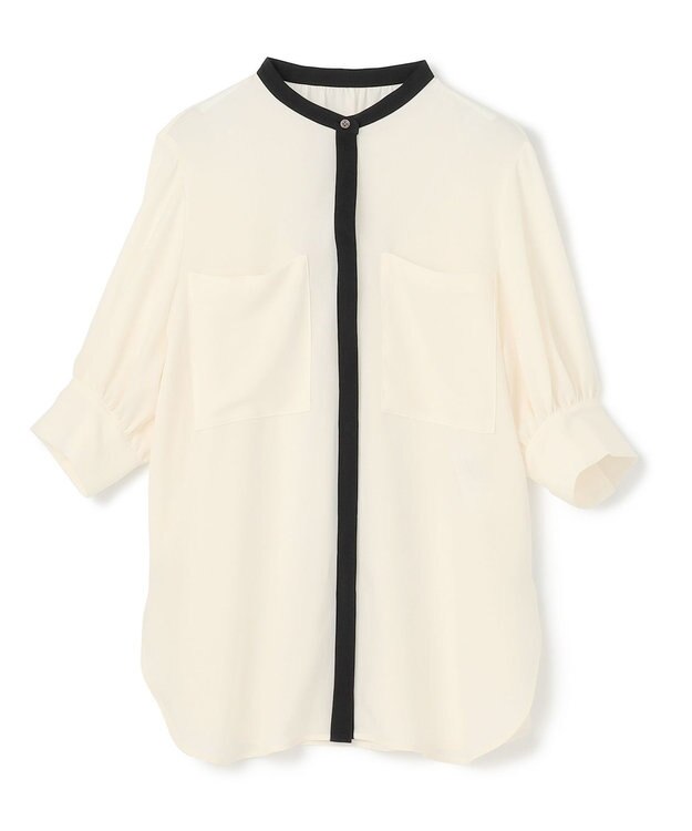 BEIGE， SIBYLLE /  配色カラーパフスリーブブラウス Ecru x Black