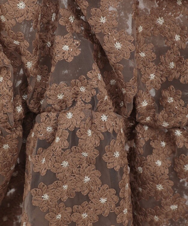 earth music&ecology キラキラフラワー刺繍ビスチェ Brown