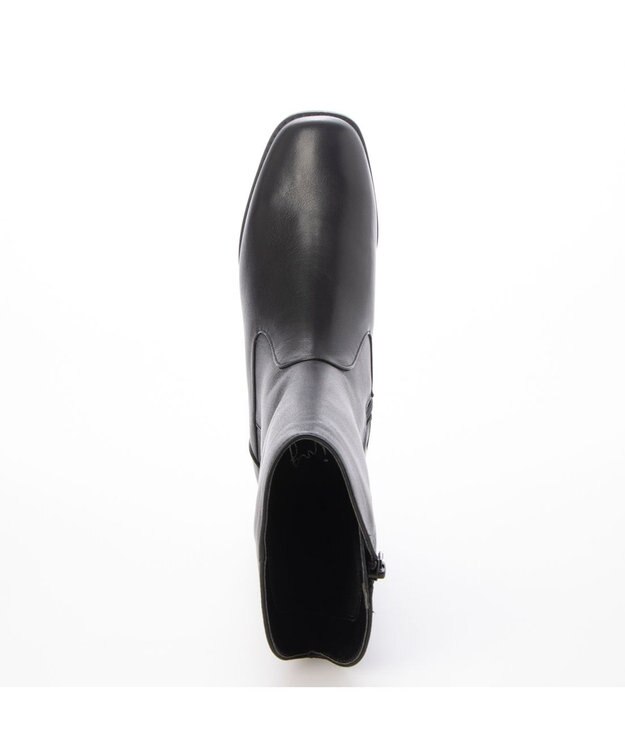 ing <ing>チャンキーヒールショートブーツ ブラック