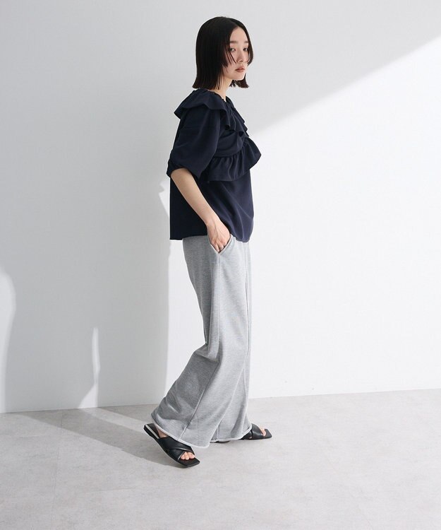 Green Parks ２ｗａｙ　フリルショートスリーブブラウス Dark Navy