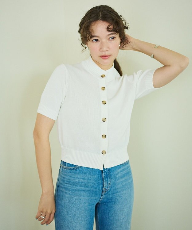 #Newans 〈花乃まりあさんコラボ〉コットンコードカーディガン ホワイト