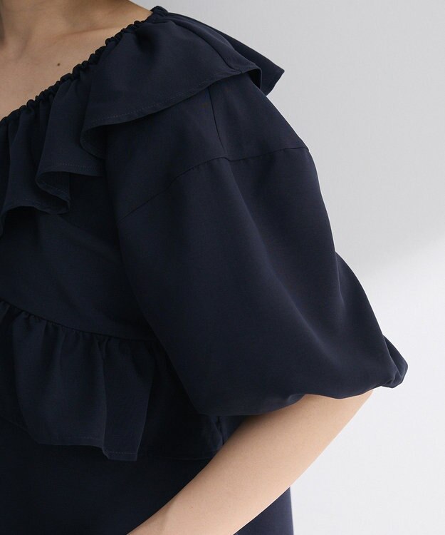 Green Parks ２ｗａｙ　フリルショートスリーブブラウス Dark Navy