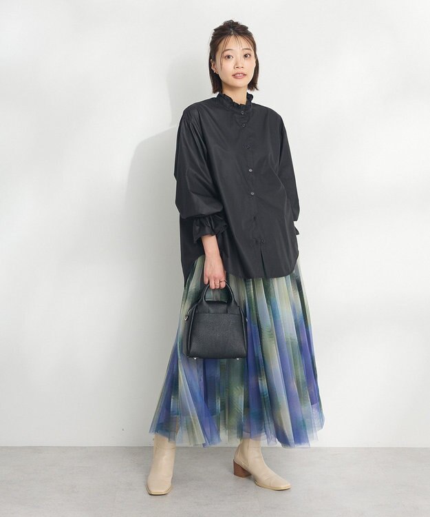 CRAFT STANDARD BOUTIQUE スタンドフリルブラウス Off White