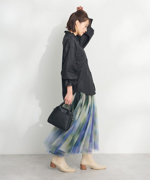 CRAFT STANDARD BOUTIQUE スタンドフリルブラウス Off White