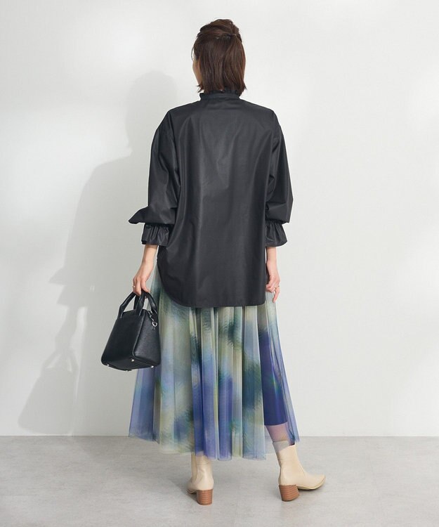 CRAFT STANDARD BOUTIQUE スタンドフリルブラウス Black