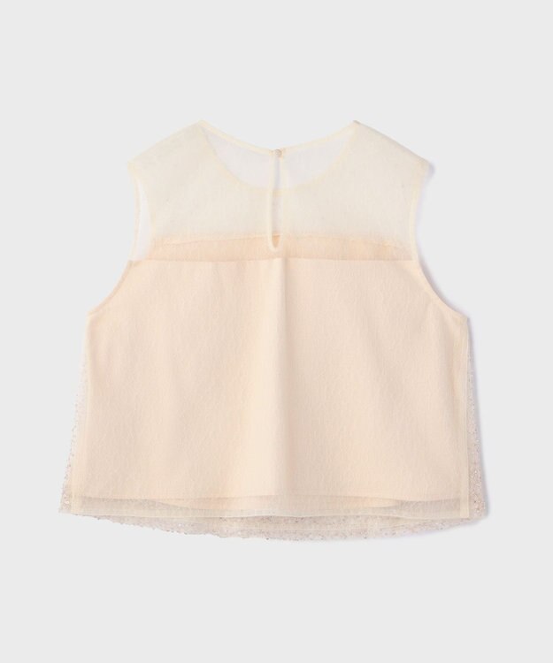 GRACE CONTINENTAL ビーズ刺繍トップ ベージュ