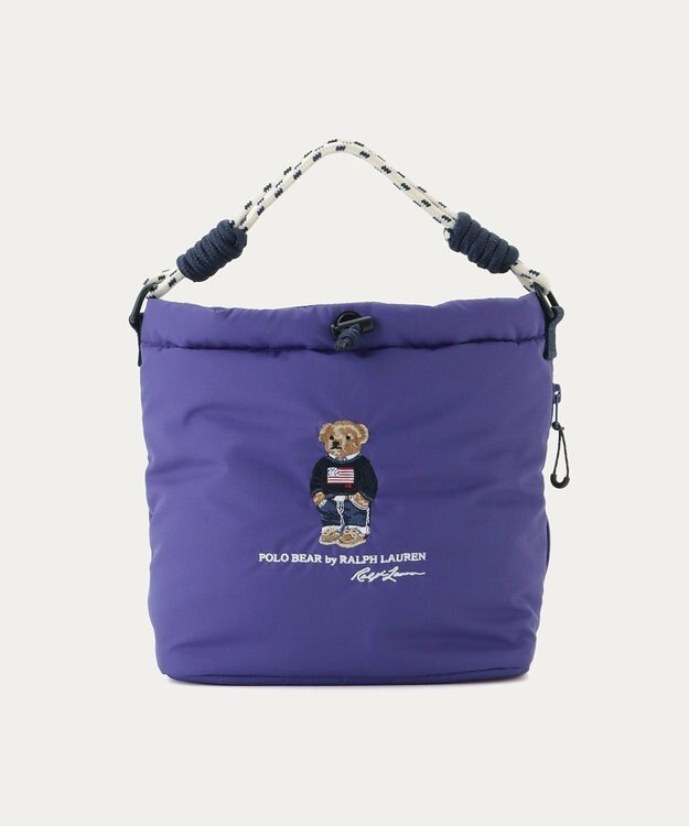 MOONBAT POLO RALPH LAUREN(ポロ ラルフローレン) FLAG BEAR ポロベア ショルダー レインバッグ 無地 刺繍 傘袋 パープル