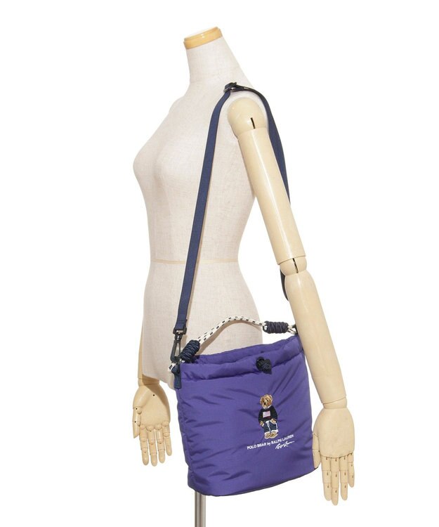 MOONBAT POLO RALPH LAUREN(ポロ ラルフローレン) FLAG BEAR ポロベア ショルダー レインバッグ 無地 刺繍 傘袋 パープル