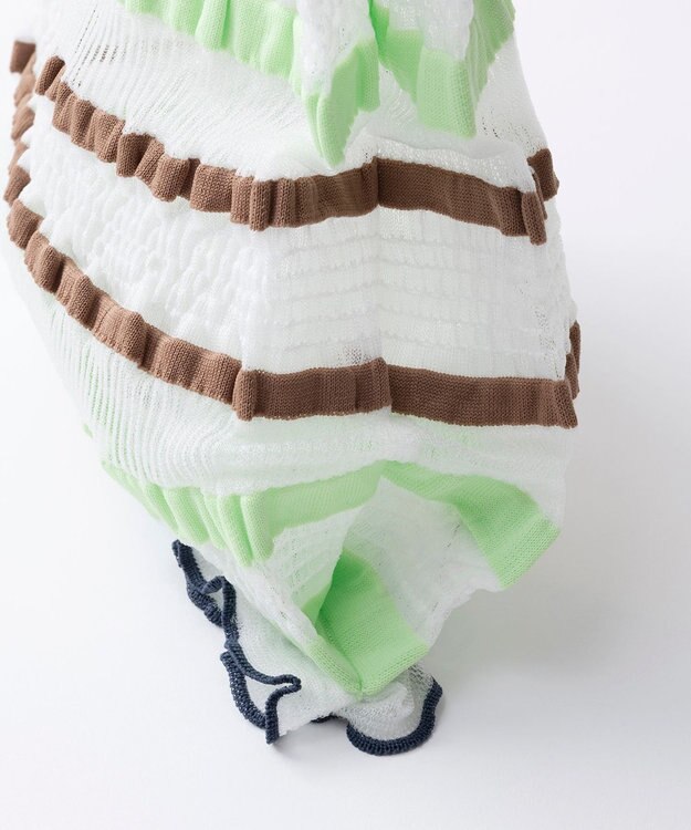 TRICOTE ボーダーシアー ニットバッグ 90WHITE