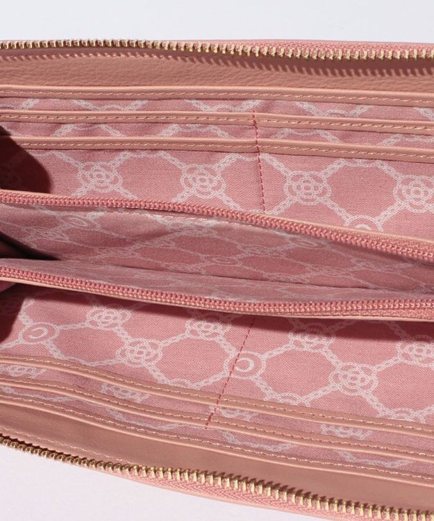 CLATHAS ワッフル　Lファスナー長財布 ピンク