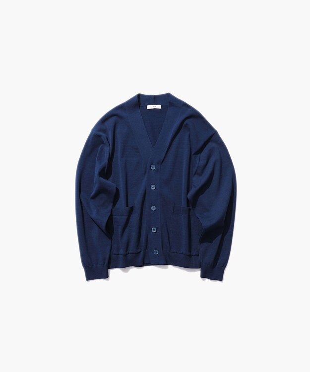 ATON FRESCA KNIT |  オーバーサイズカーディガン - UNISEX BLUE