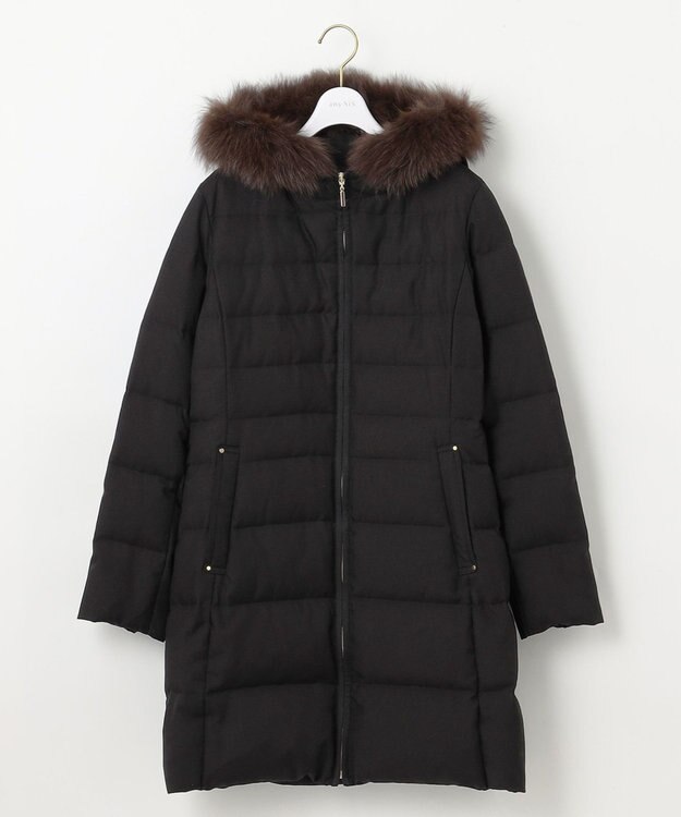 ANY SIS 【洗える】リッチファーフードロング ダウン ブラック