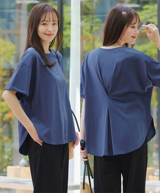 Tiaclasse 【接触冷感・UVカット・吸水速乾・洗える】バックシャンカットソープルオーバー ブルー