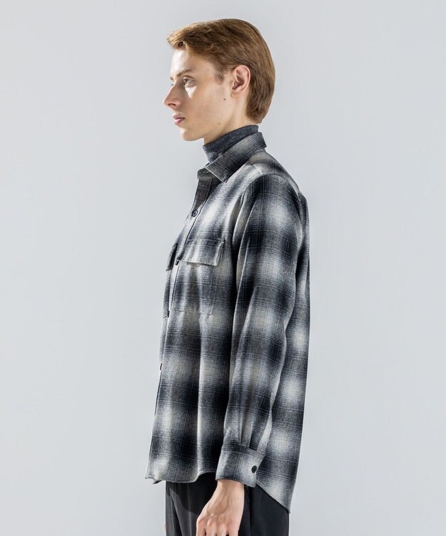 JOSEPH HOMME 【新素材】フェードフラノチェック / シャツブルゾン グレー系3