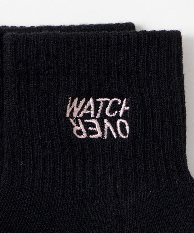 WEGO デザインロゴ刺繍アンクル底パイルソックス 柄1